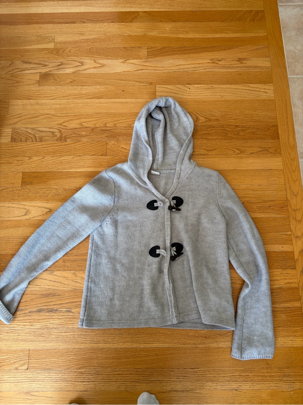 Esprit Light Gray Hooded Toggle Sweater